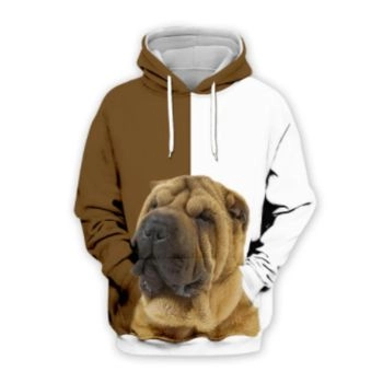 Fashion And Gorgeous Brown White Dog Pattern Animals Hoodie