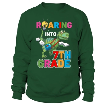 Welcome Back To School Cute Dinosaur 7th Grade Sweatshirt