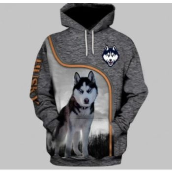 Pretty Grey Dog Pattern Animals Hoodie