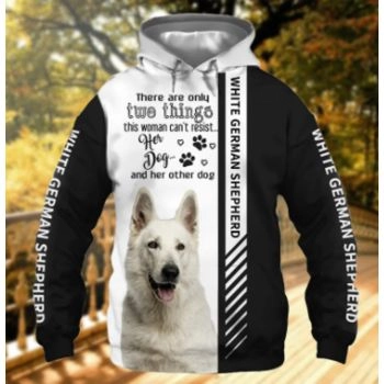 Precious Black White Dog Pattern Animals Hoodie