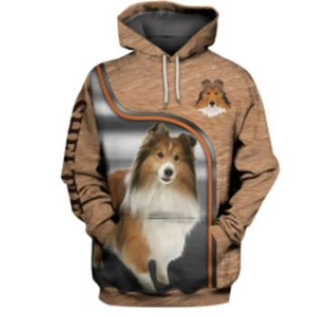 Popular Brown Dog Pattern Animals Hoodie