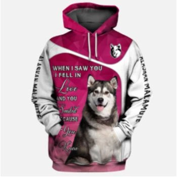 Fashion And Gorgeous Pink White Dog Pattern Animals Hoodie