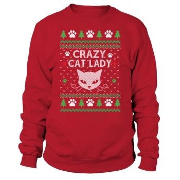 Crazy Cat Lady Ugly Christmas Sweatshirt