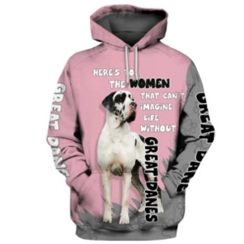 Pretty Pink Dog Pattern Animals Hoodie