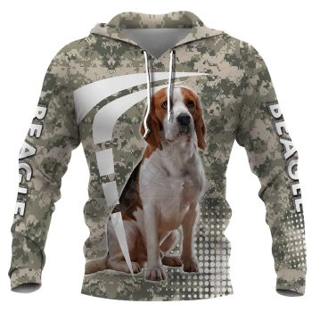 Generous And Beautiful Grey Dog Pattern Animals Hoodie