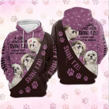 Precious Pink Dog Pattern Animals Hoodie