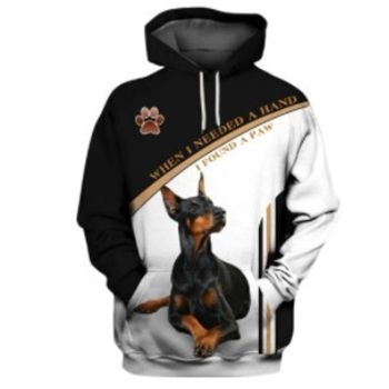 Cute Black White Dog Pattern Animals Hoodie