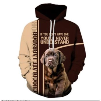 Cute Brown Dog Pattern Animals Hoodie