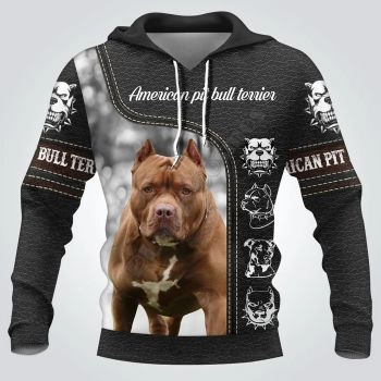 Vintage  And Loose Black Dog Pattern Animals Hoodie