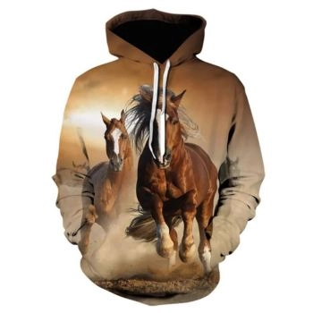 Gorgeous Brown Horse Pattern Bitcoin Hoodie