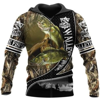Classical And Elegance Yellow Fish Pattern Animals Zip-Up Hoodie