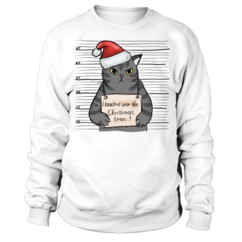 Funny Cat Christmas, I Knocked Over the Christmas Tree Sweatshirt