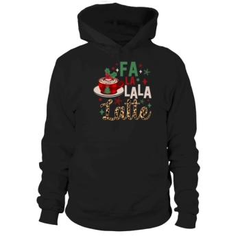 Fa La La La Latte Christmas Cozy Coffee Tee Christmas Coffee Hoodies