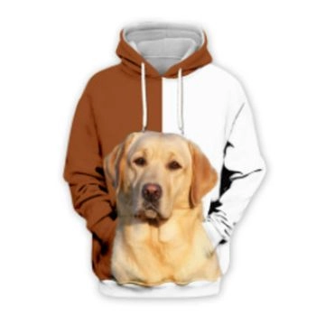 Pretty Brown White Dog Pattern Animals Hoodie