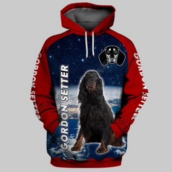 Precious Blue Red Dog Pattern Animals Hoodie