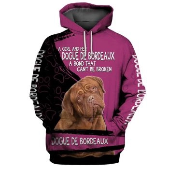 Classical And Elegance Pink Black Dog Pattern Animals Hoodie