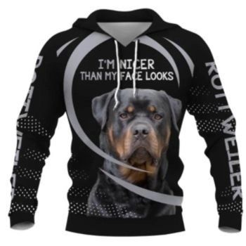 Cute Black Dog Pattern Animals Hoodie