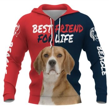 Fashion And Gorgeous Red Blue Dog Pattern Animals Hoodie