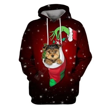  Fashion Red Cat Pattern Christmas Hoodie
