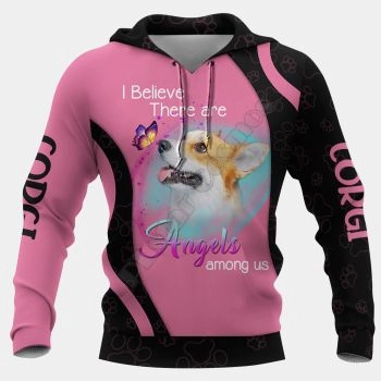 Loose And Gorgeous Pink Dog Pattern Animals Hoodie