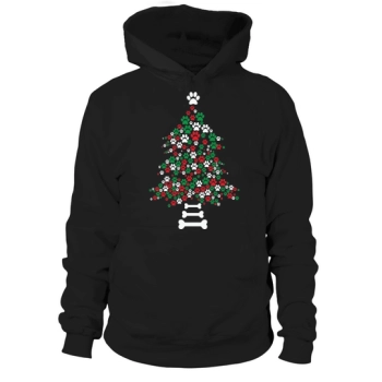 Christmas Tree Bones and Paw Hoodies