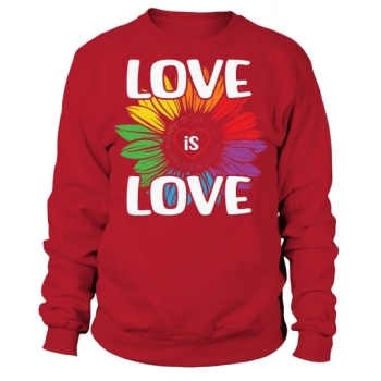 Rainbow Sunflower Love Is Love Sweatshirt