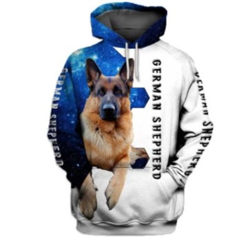 Generous And Beautiful Blue White Dog Pattern Animals Hoodie