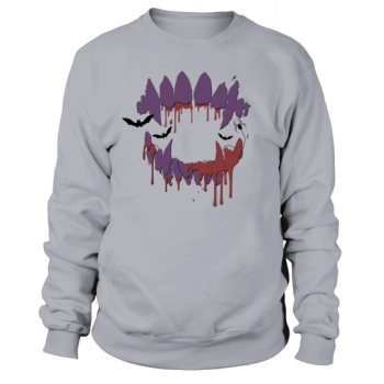 Wolf Vampire Monster Teeth Halloween Sweatshirt