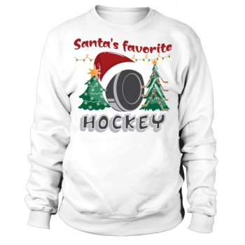 Christmas Sport Santa Favorite Hockey Sweatshirt