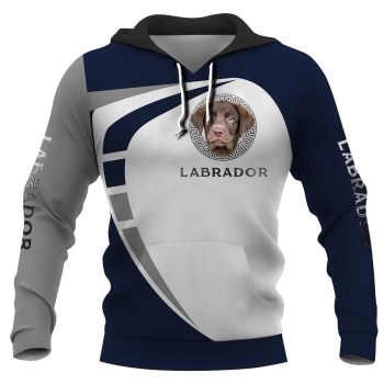 Loose And Gorgeous Blue White Dog Pattern Animals Hoodie