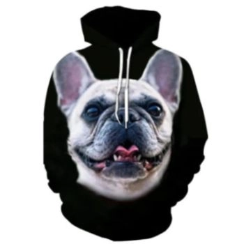 Loose Black Dog Pattern Animals Hoodie