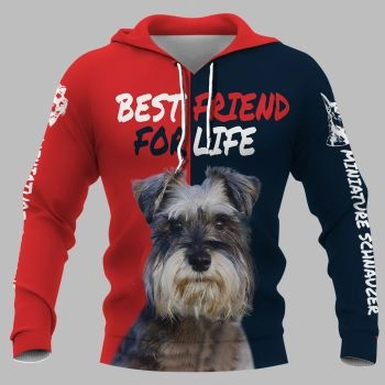 Temperament Red Blue Dog Pattern Animals Hoodie