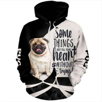 Vintage  Black White Dog Pattern Animals Hoodie