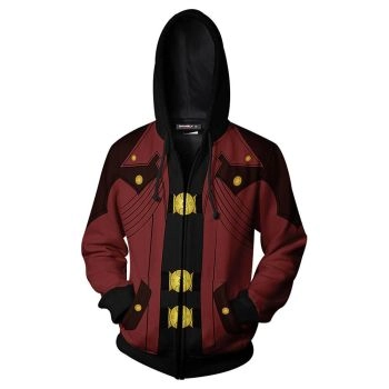 Unisex Devil May Cry Dante Cosplay Zip Up Hoodie Jacket