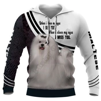 Popular Black White Dog Pattern Animals Hoodie