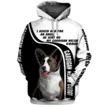 Precious Black White Dog Pattern Animals Hoodie