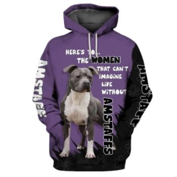 Elegance Purple Dog Pattern Animals Hoodie