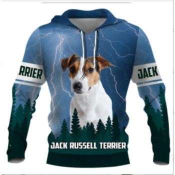 Temperament Blue Dog Pattern Animals Hoodie