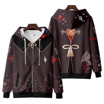 Exquisite Genshin Impact Hutao Anime Zip-Up Hoodie