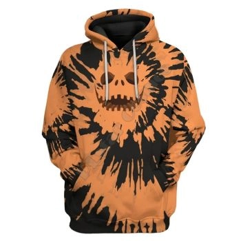  Elegance Orange Skull Pattern Christmas Hoodie