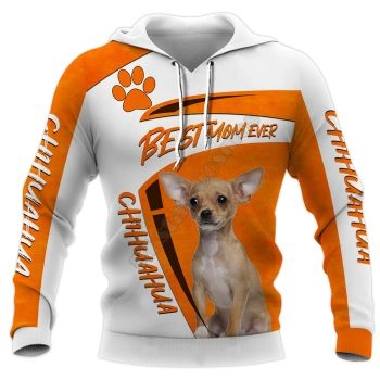 Temperament Orange White Dog Pattern Animals Hoodie