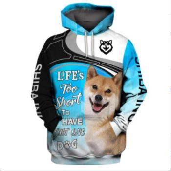 Fashion Blue Black Dog Pattern Animals Hoodie