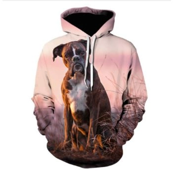 Precious And Cute Pink Dog Pattern Animals Hoodie