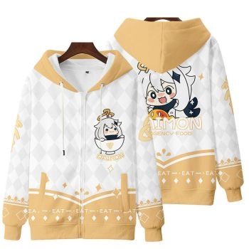 Beautiful Genshin Impact The Anime Pymon Zip-Up Hoodie