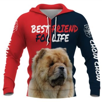 Elegance Red Blue Dog Pattern Animals Hoodie