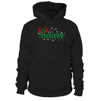 Believe Christmas Day Design Hoodies