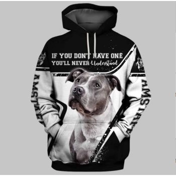 Elegance Black White Dog Pattern Animals Hoodie