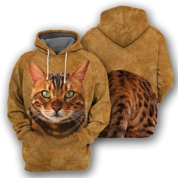  Precious And Gorgeous Brown Cat Pattern Animals Hoodie