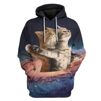Loose And Gorgeous Colorful Cat Pattern Animals Hoodie