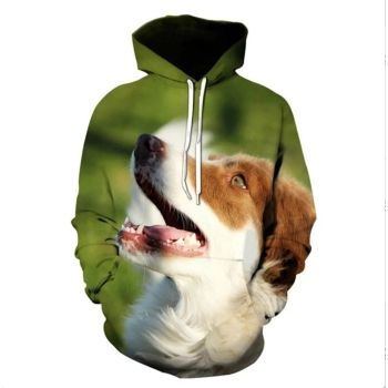 Fashion Green Dog Pattern Animals Hoodie